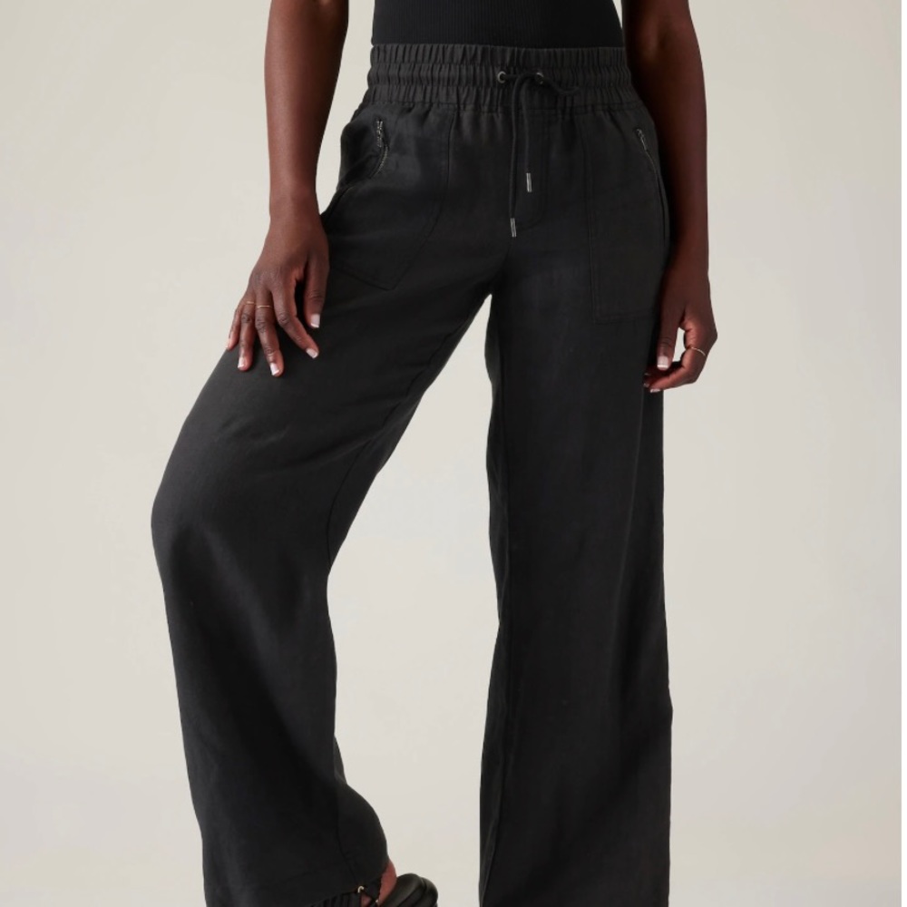 Athleta Cabo Linen Wide Leg Pant